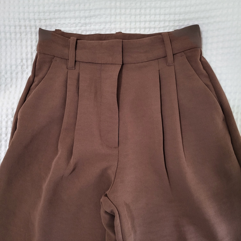 Abercrombie & Fitch Premium Crepe Trousers, Sz. 24S Brown - Picture 3 of 10